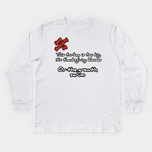 Happy thanksgiving day, this turkey is too big it's thanksgiving blesses or the growth serum Kids Long Sleeve T-Shirt